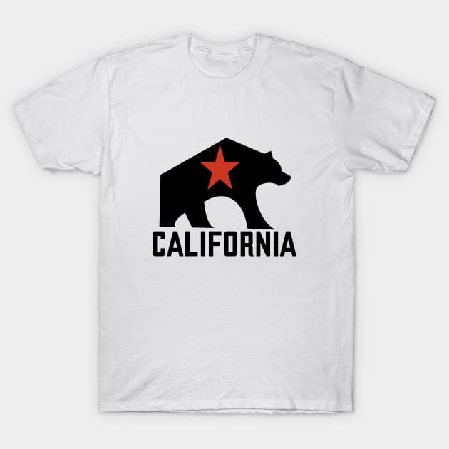 California bear black T-Shirt by Suzy Shackleton felt artist & illustrator